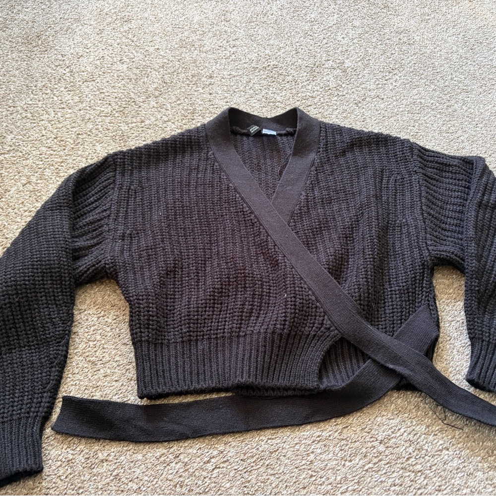 H&M Dark Brown Wrap Cardigan
